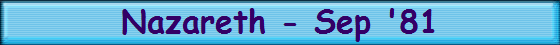 Nazareth - Sep '81