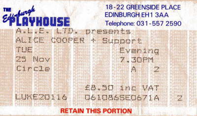 Alice Cooper - Nov '86